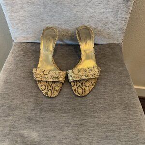 Dolce & Gabbana Snakeskin Slides Vintage 2004 Vero Cuoio